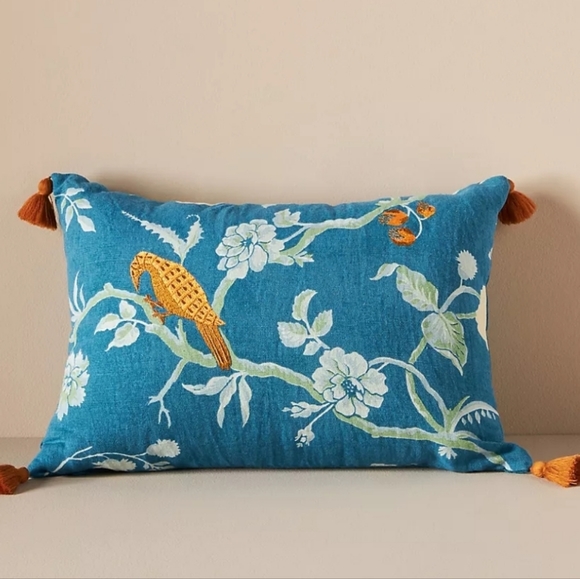 Anthropologie Other - Anthropologie Tassled Perla Bird Pillow - Turquoise